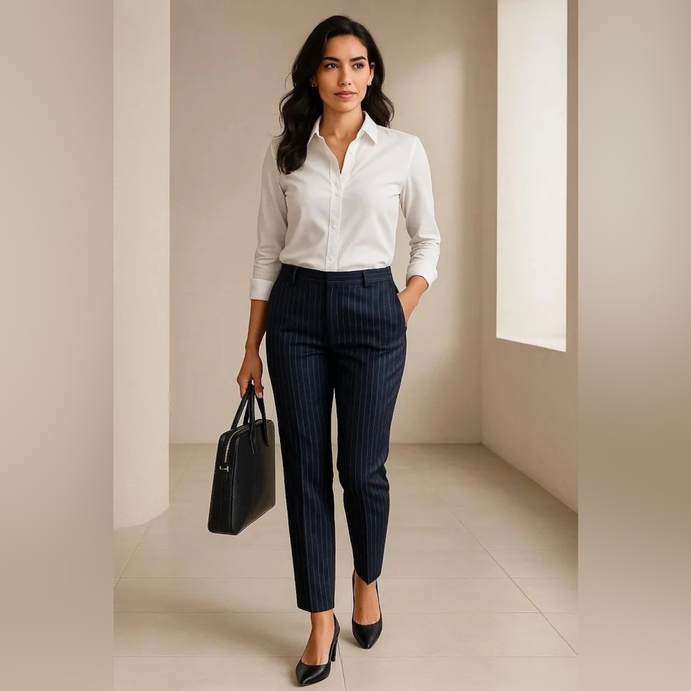 Banana Republic Navy Pinstripe Pants